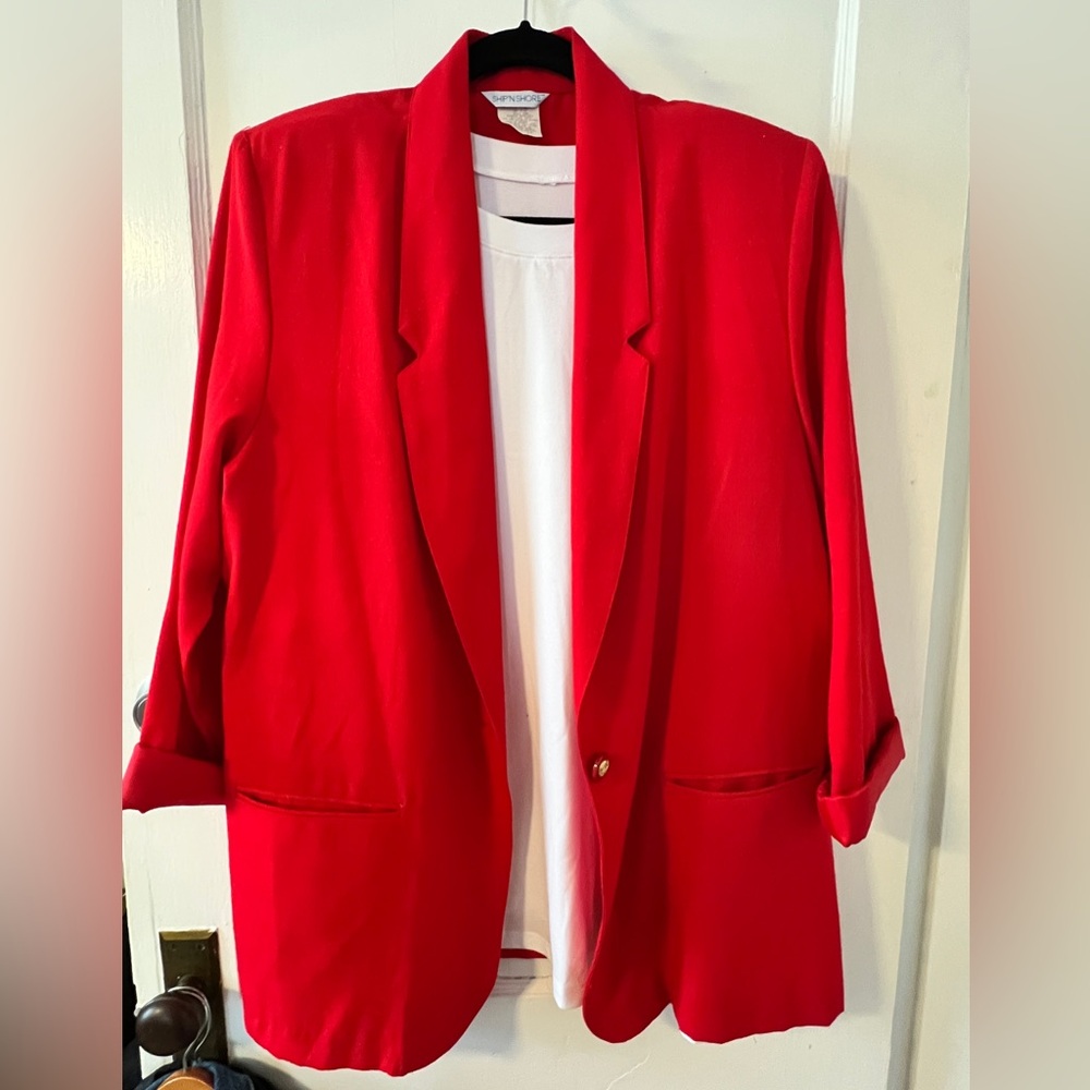 VINTAGE Ship’N Shore Red Women's Blazer Jacket